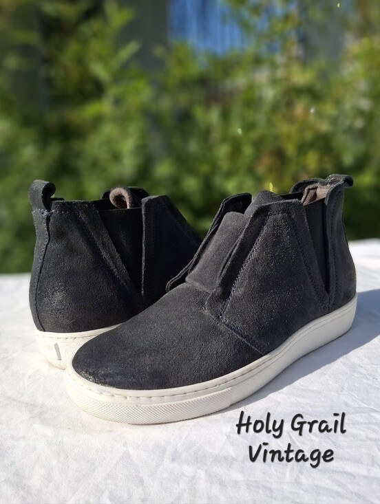 Miz Mooz Shoes - Miz Mooz Black Suede Laurent Sneaker Hybrid Chelsea Boots Size 38 Euro 7.5 US